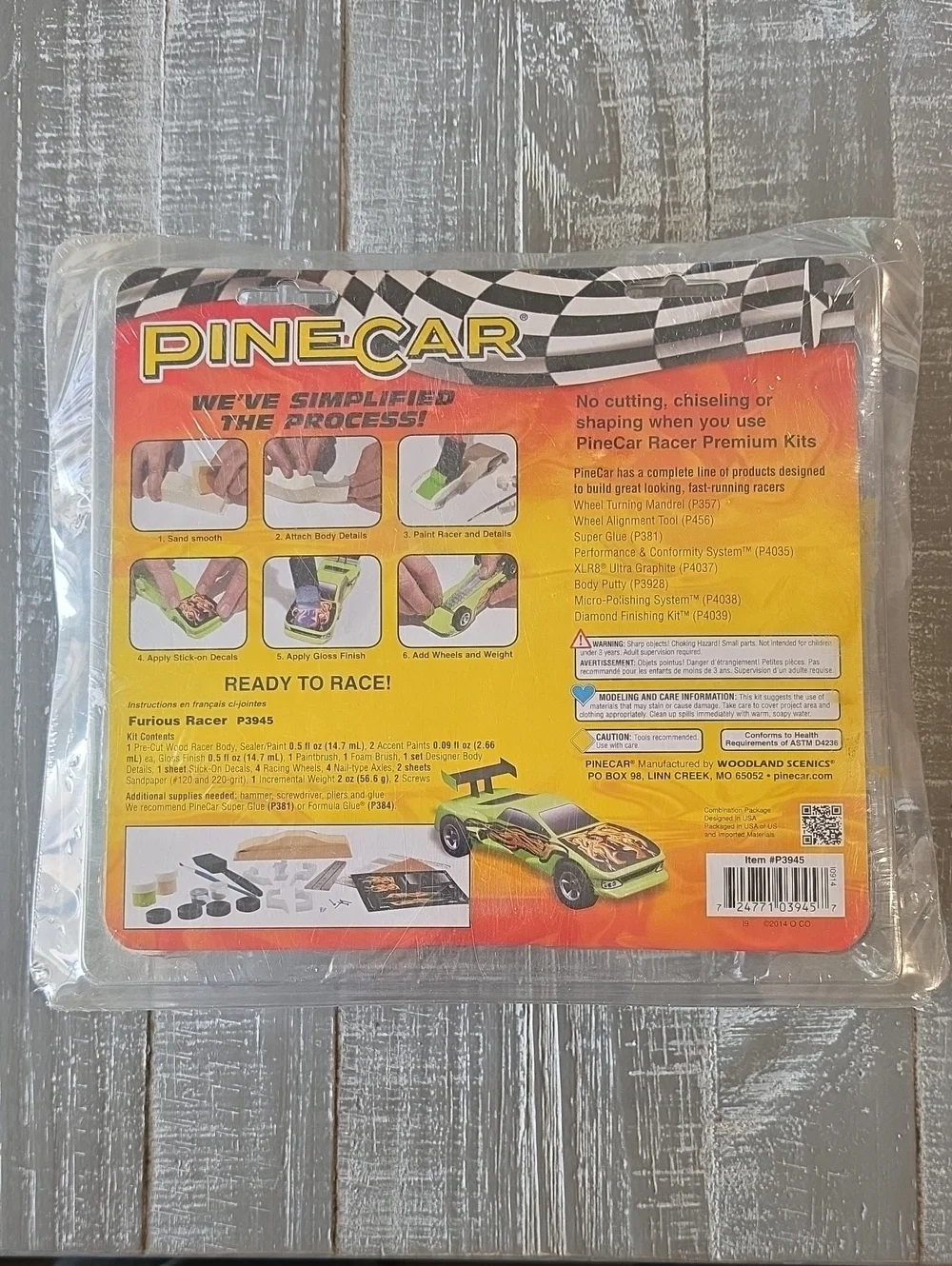 PineCar Furious Racer Premium Kit (Model P3945), Boy Scouts & Kub Kar Compliant